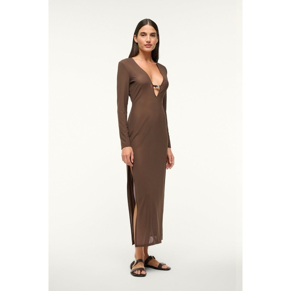 staud cleo dress In Chocolate. Long Steve NWT Sz Large Swimsuit Cover
